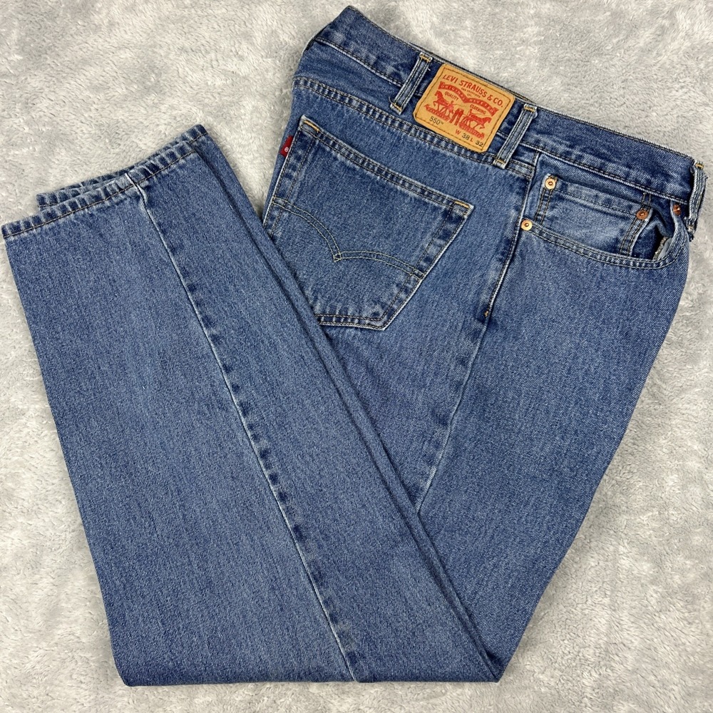 Levis‎ 550 Jeans Mens 38x31 Relaxed Fit Baggy Medium Wash Blue Denim